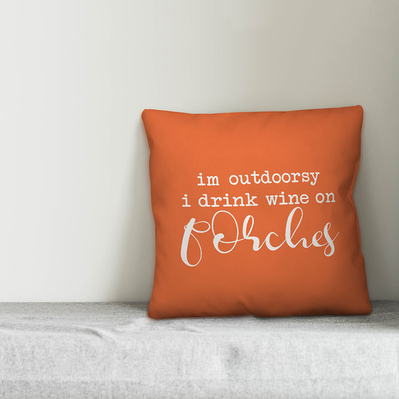  Housse et insert de coussin extérieur d'extérieur, 16 po x 16 po, Orange