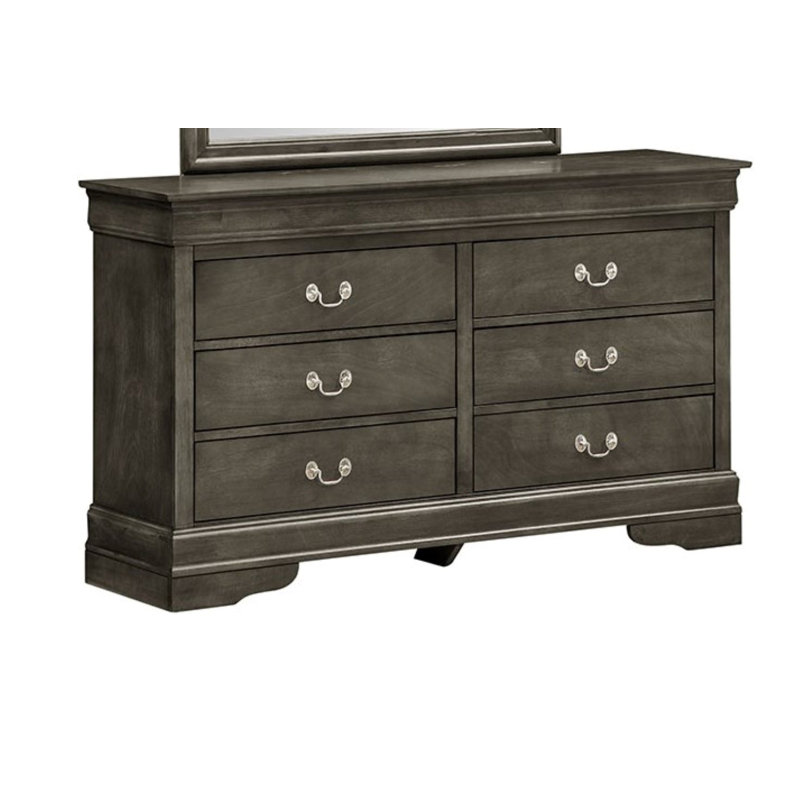  Commode double 6 tiroirs Louis Phillipe Vernon, Gris