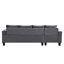 Canapé modulaire en L gris avec méridienne et porte-gobelet de rangement-183320968-183320971