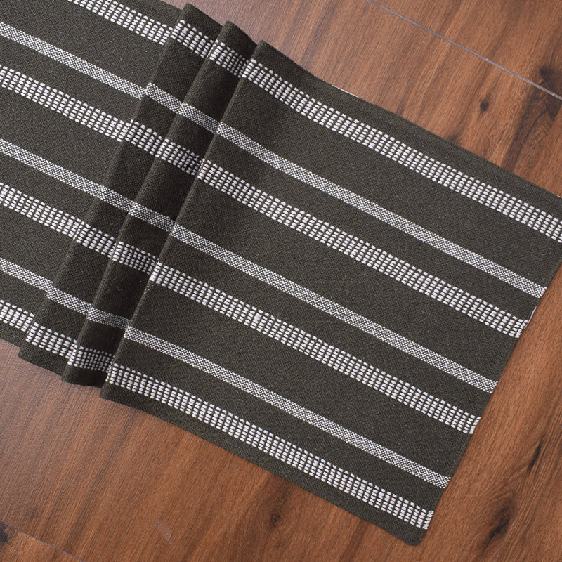 Clesta Rectangle Striped Cotton Table Runner