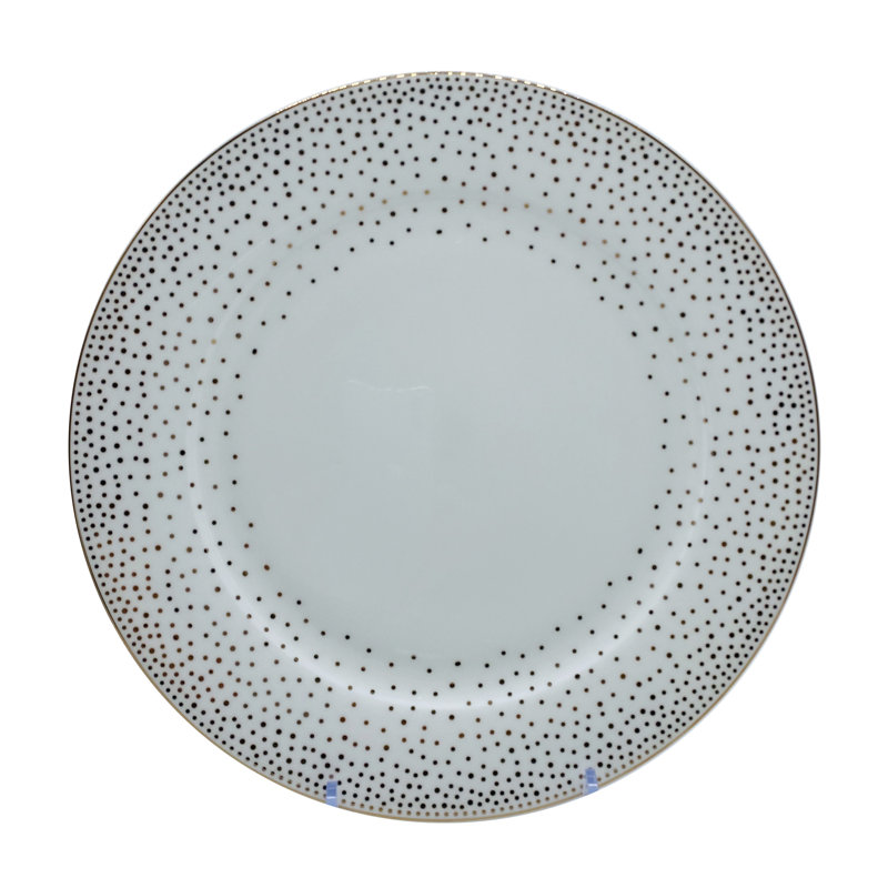 Assiette plate en porcelaine tachetée 11 po, lot de 4