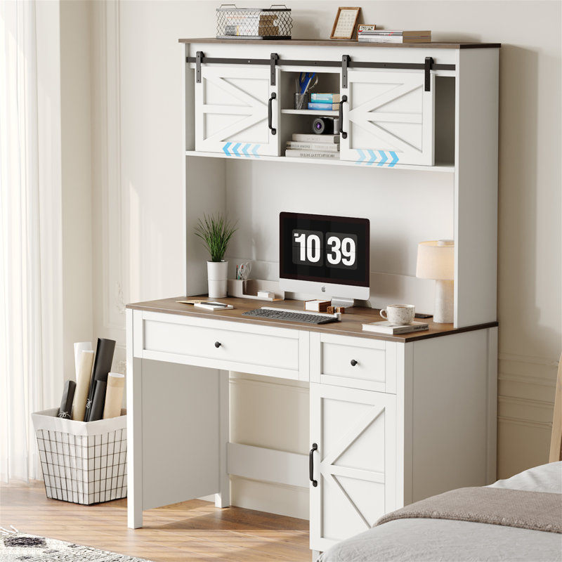 Bureau double caisson 47 po avec tiroirs (sans les chaises de bureau)