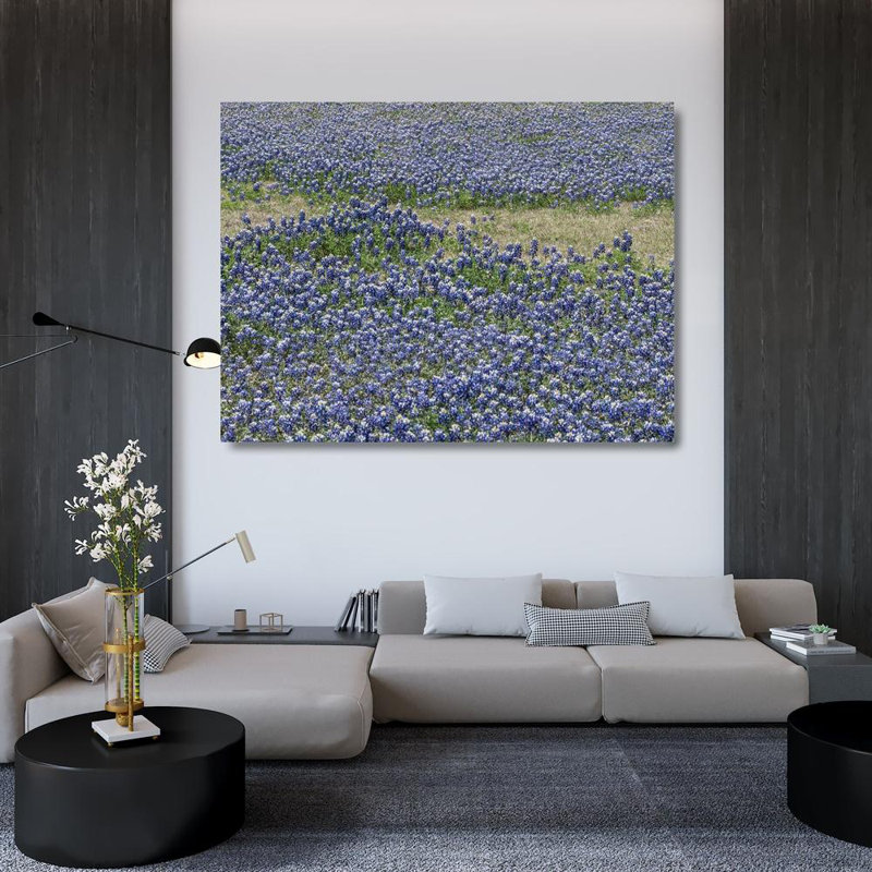«Highmith, Carol», art sur toile tendue: Une profusion de Bluebonnets, dans un champ à Boerne, au Texas, H 36 po x l 47 po