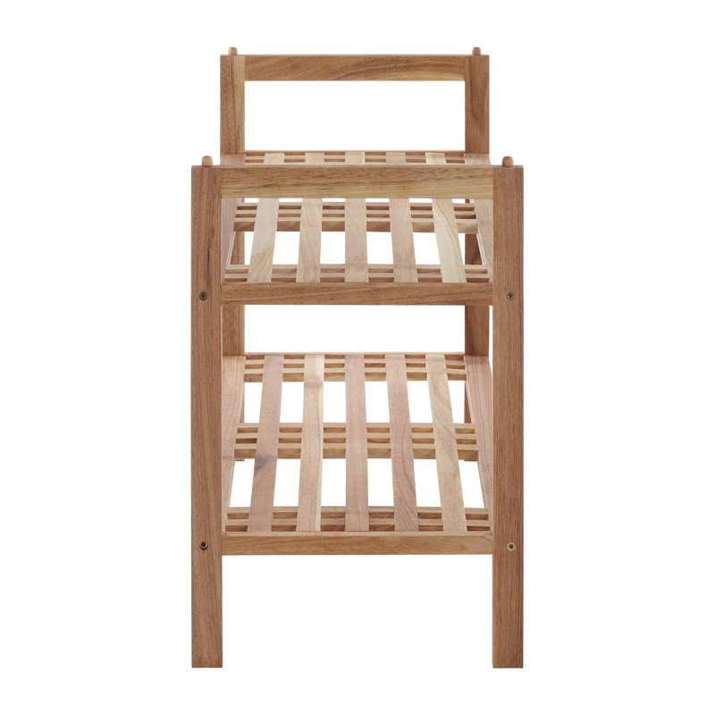 12 Pair Stackable Solid Wood Shoe Rack