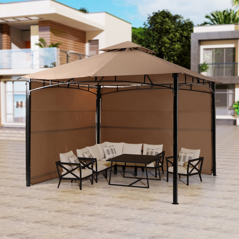 Backyard Expressions 10' X 10' Gazebo W/ Two Extending Side Panels
