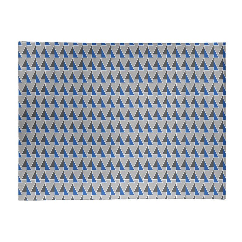 Tapis gris/bleu à flèches décalées, Rectangle 9 pi x 12 pi