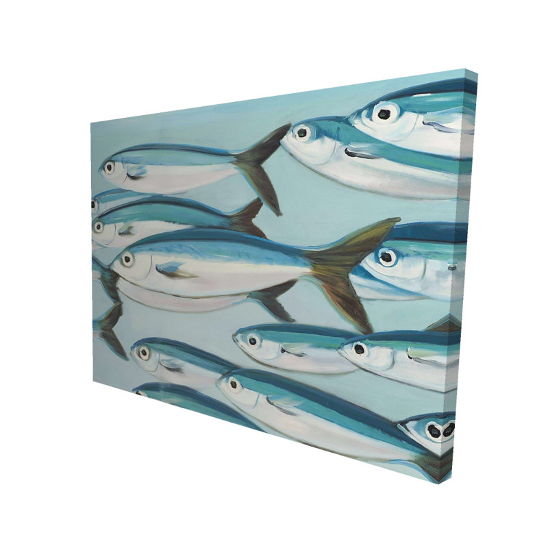Petit poisson de caesio caerulaurea - art sur toile bleu marine