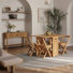 Ensemble de mobilier de salle à manger et de vestibule Farmhouse peu encombrant avec table rabattable, 4 chaises pliantes et console