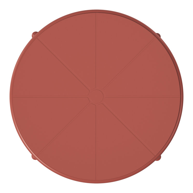 Delron Round Patio Dining Table, Red