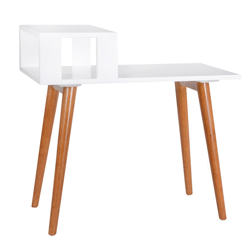Solid Wood End Table, White