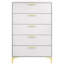 Commode rectangulaire à 5 tiroirs Karena blanche
