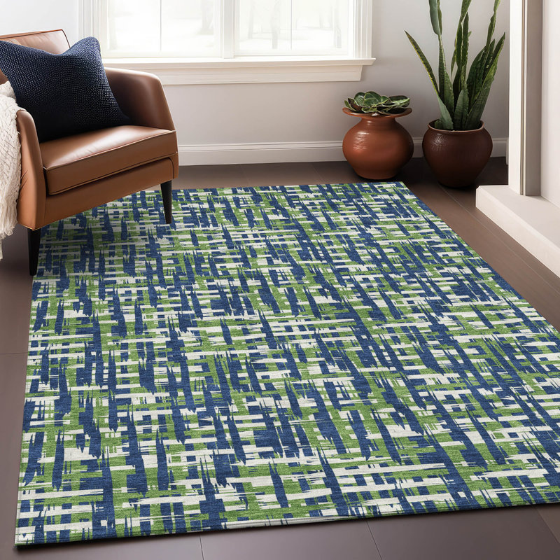 Tapis intérieur / extérieur bleu Zarifa , 5' x 7'6"