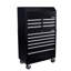 Coffre à outils, armoire à outils avec plateau à outils amovible, roues verrouillables, glissières à roulement à billes, revêtement thermolaqué noir, chariot de rangement pour outils en métal, convient au garage, à l'entrepôt, à l'atelier