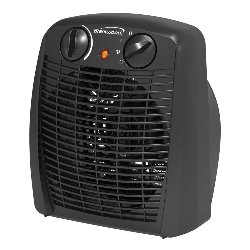 Chaufferette électrique portative et ventilateur Brentwood 1500 watts en noir