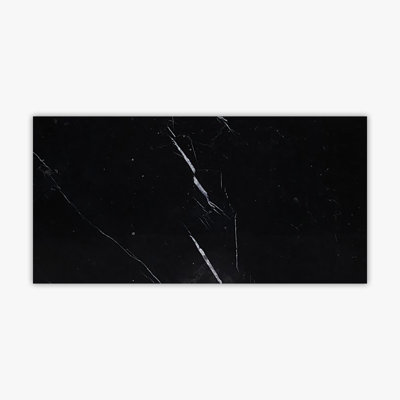 Nero Marquina 3" x 6" Marble Stone Look Subway Wall & Floor Tile