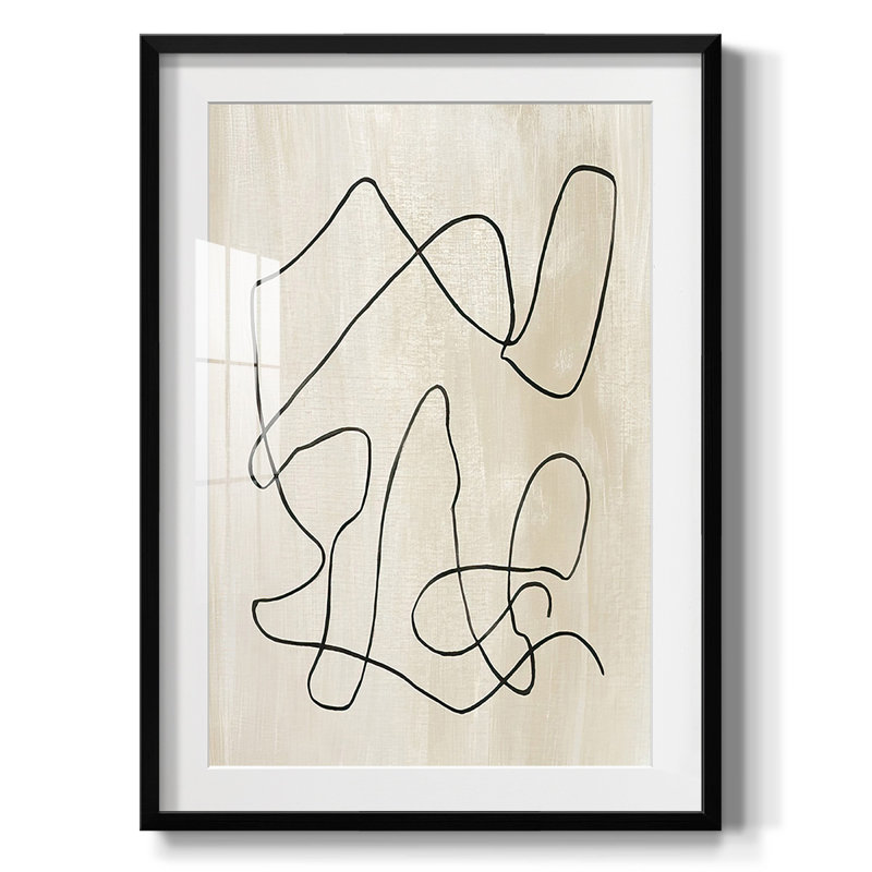 Relié II, peinture sur papier encadrée, Noir