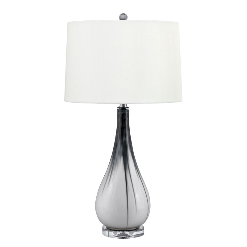 Tropea Glass Table Lamp, Gray/White