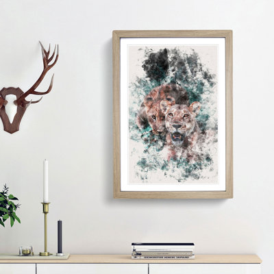 Lioness Duo - Picture Frame Painting Print