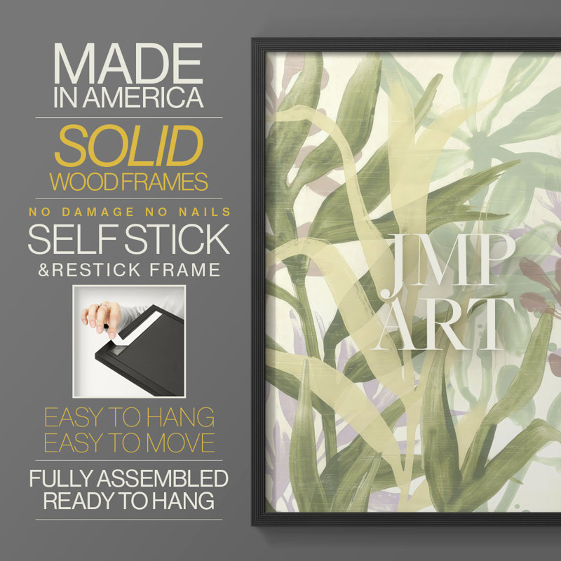 «Dreamy Tropical Leaves I», Noir, noir, noir, noir, H 30 po x l 24 po