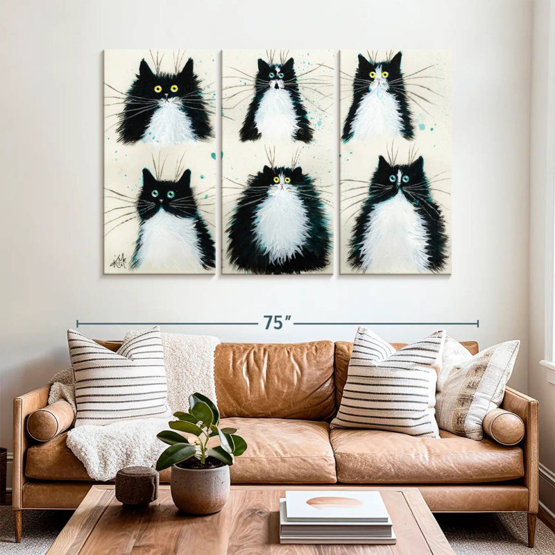 Chats Tuxedo, H 42 po x l 65 po