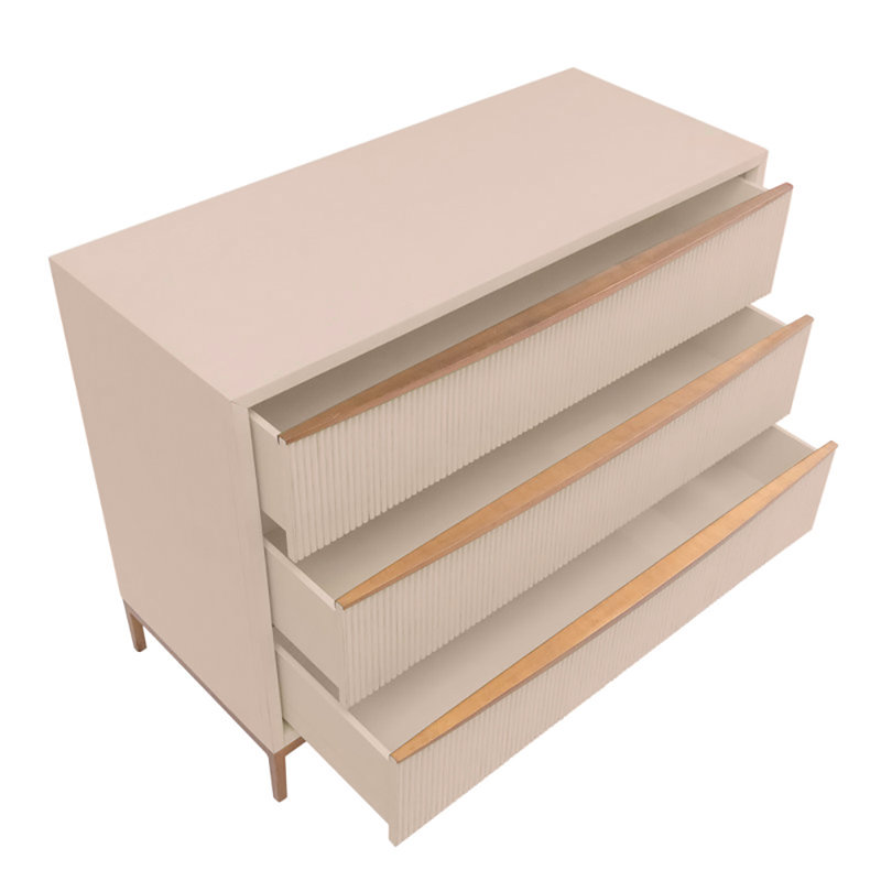 London 3-Drawers Cabinet, Antique Gray