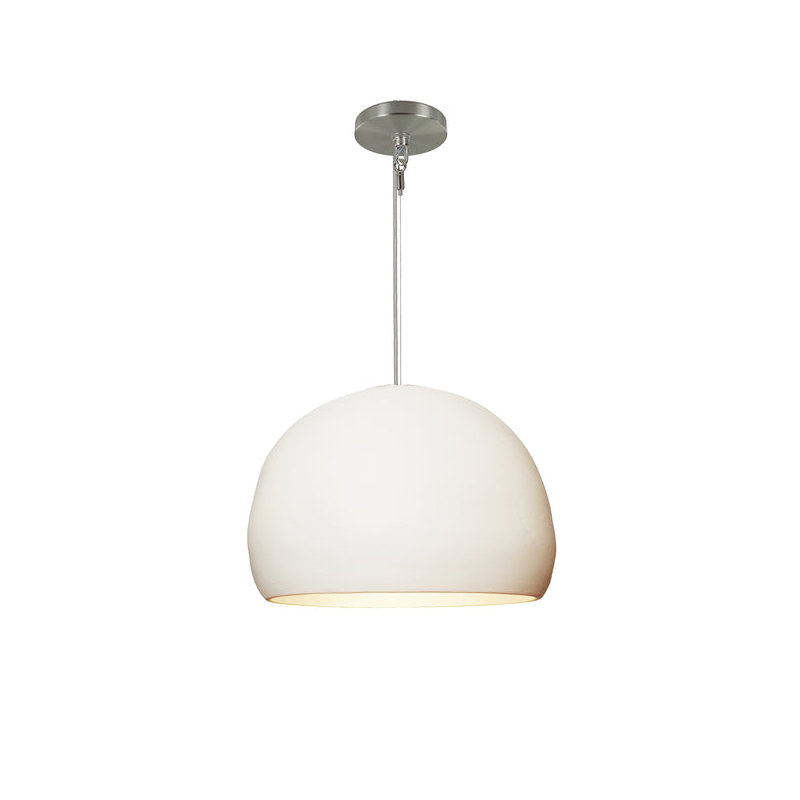 Clay 1 - Light Pendant, Matte White, Yes, Brushed Nickel