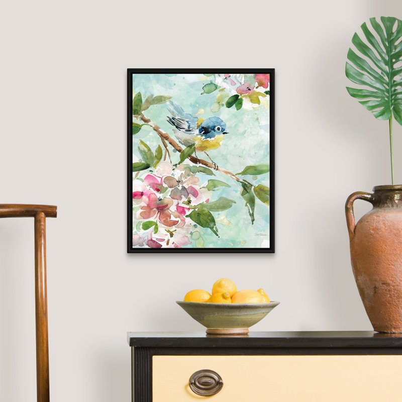 Asbury Garden Song I - reproduction d'art sur toile, Cadre flottant noir, H 21,7 po x l 17,7 po x P 1,75 po