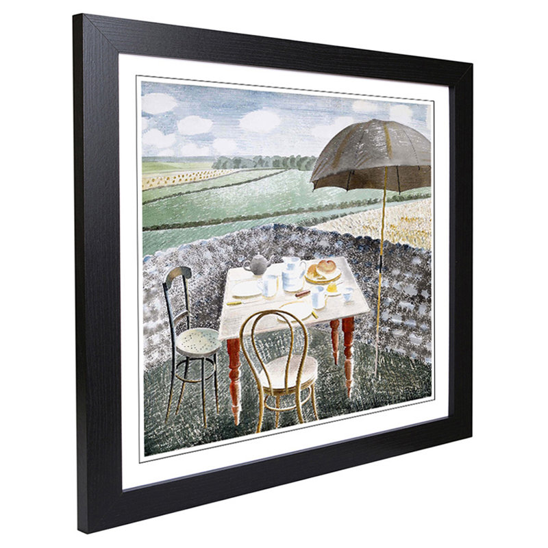 Sussex and the Downs by Eric Ravilious - Framed Print, Black