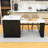 Extendable Kitchen Island with Drawers, Double-Door Cabinet, Open Shelving and Telescoping Countertop-397698575