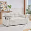 Canapé-lit chenille en tissu avec accoudoirs de rangement, port USB et table d'appoint-1348145050