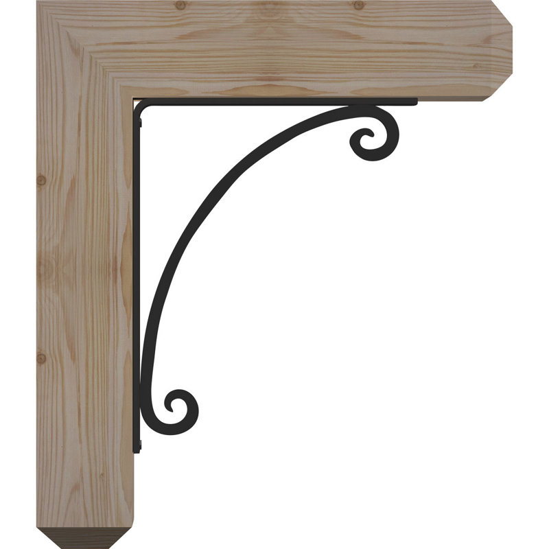 3 1/2"W x 15 1/2"D x 18"H Legacy Craftsman Ironcrest Smooth Bracket, Douglas Fir (1 1/2"W x 7 1/2"D x 10"H Iron Bracket)