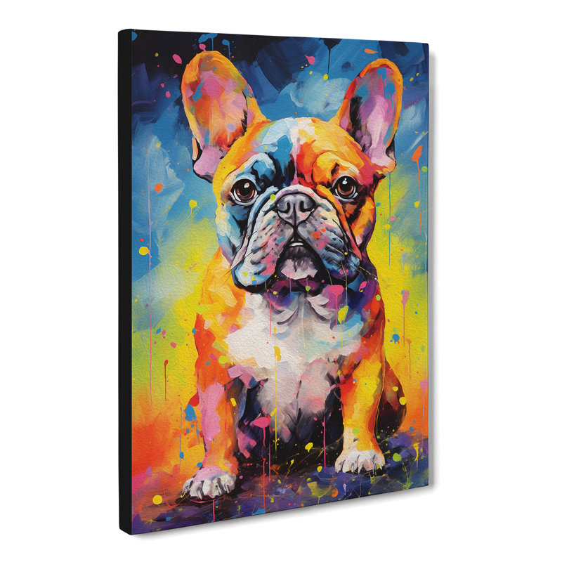 French Bulldog Action - No Frame Print, 60cm H x 40cm W x 3cm D