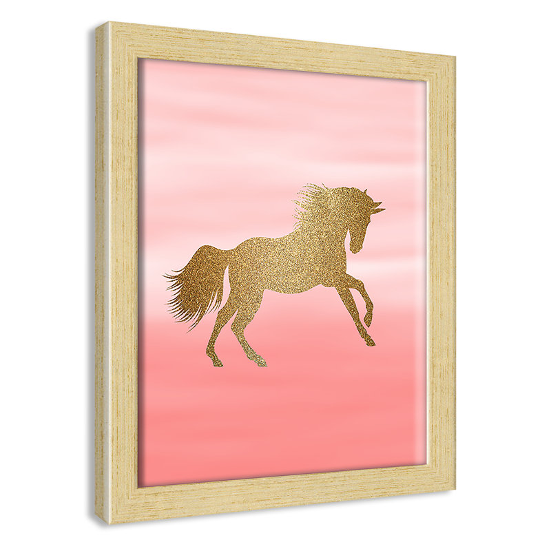 Art encadré ombré rose 1 ', H 10 po x l 8 po x P 1,18 po, Encadré de boîte champagne