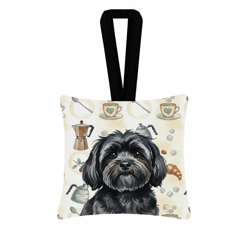 Ornement suspendu en tissu noir Lhasa Apso, Lhasa Apso - noir