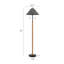 2-Light Rubber Wood Floor Lamp with Linen Shade