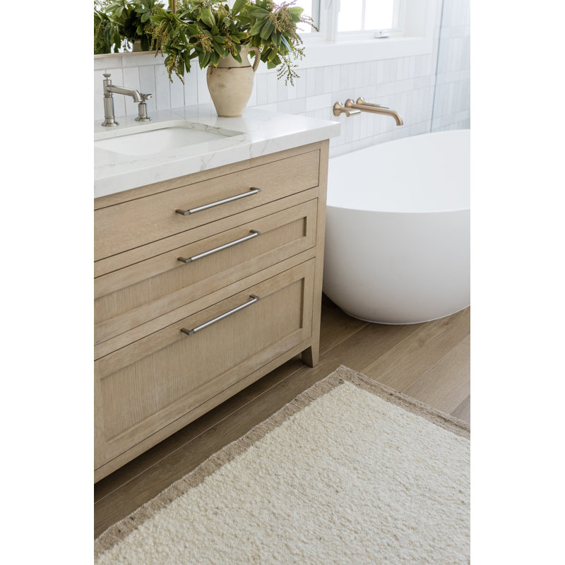 Wool Area Rug in Ivory, Rectangle 6'3" x 9'