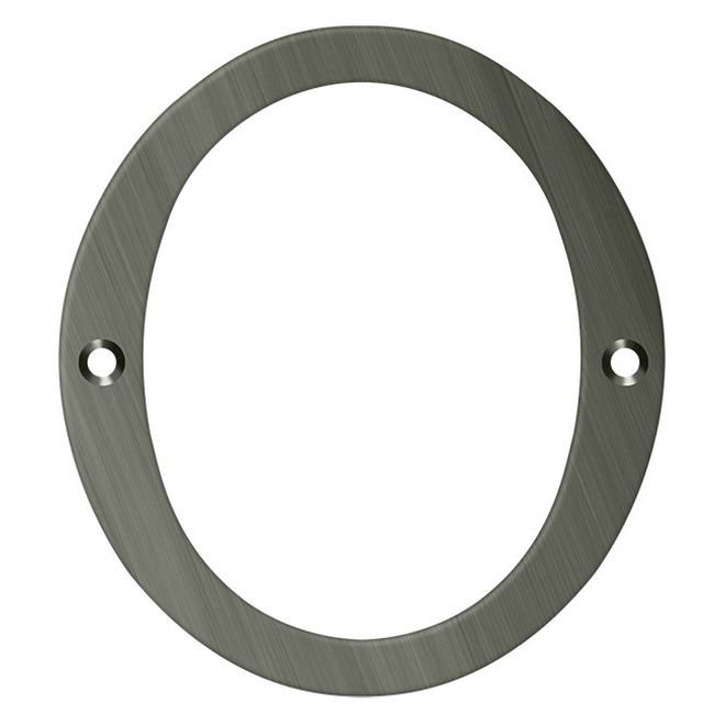 Chiffres de 4 po Deltana, Nickel antique, 0