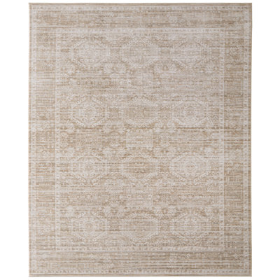 Thara Traditional Medallion, Tan/Ivory, 9' x 12' Area Rug
