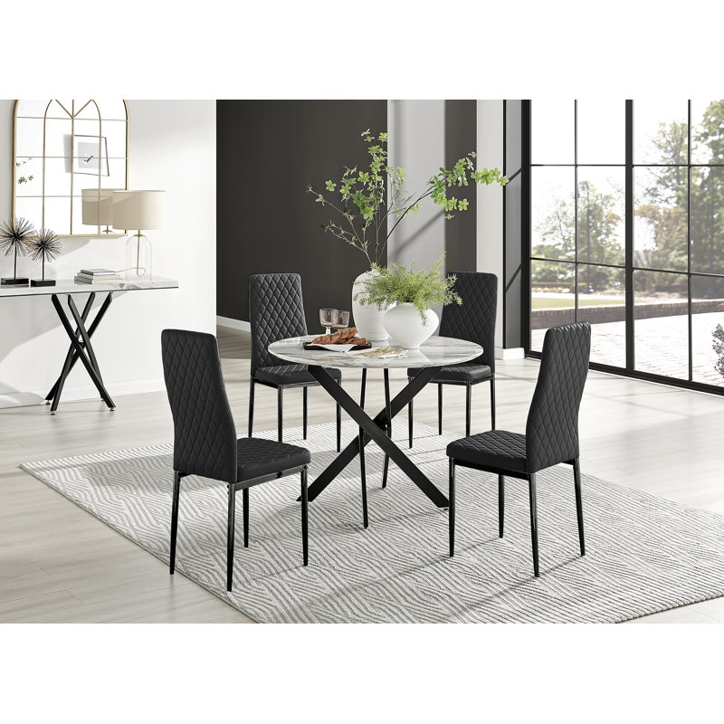 4 - Person Dining Set, Black/Black