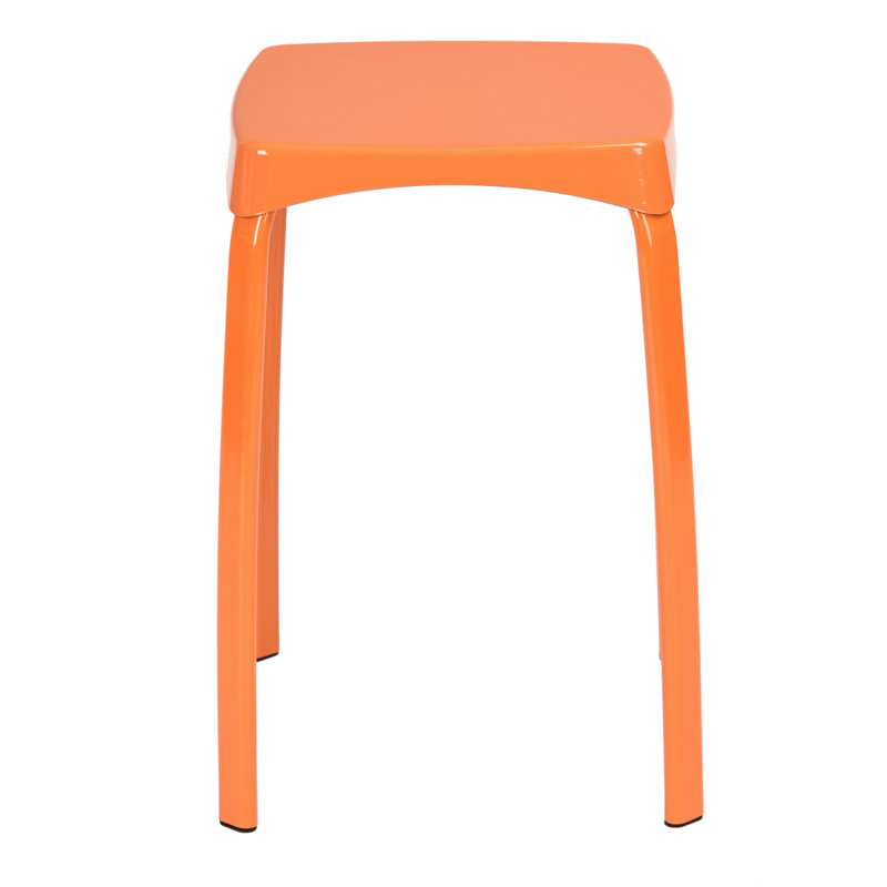 Acequia Steel Accent Stool, Orange