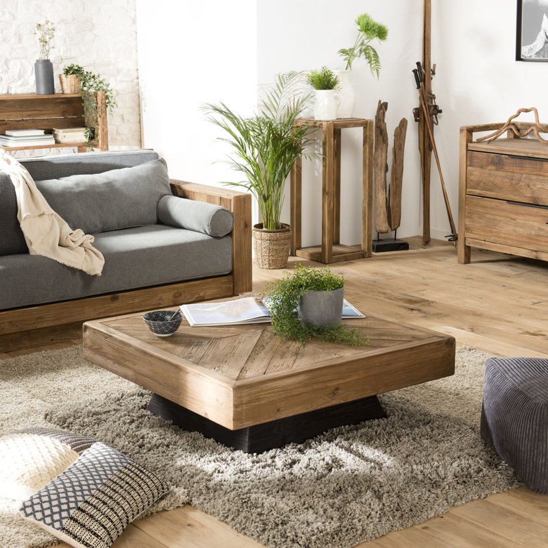 Casares Solid Wood Pedestal Coffee Table