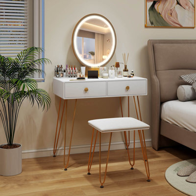Ensemble coiffeuse avec miroir Mclarty