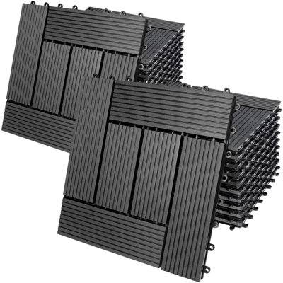 Burkeen 30cm L x 30cm W Manufactured Wood Interlocking Deck Tile