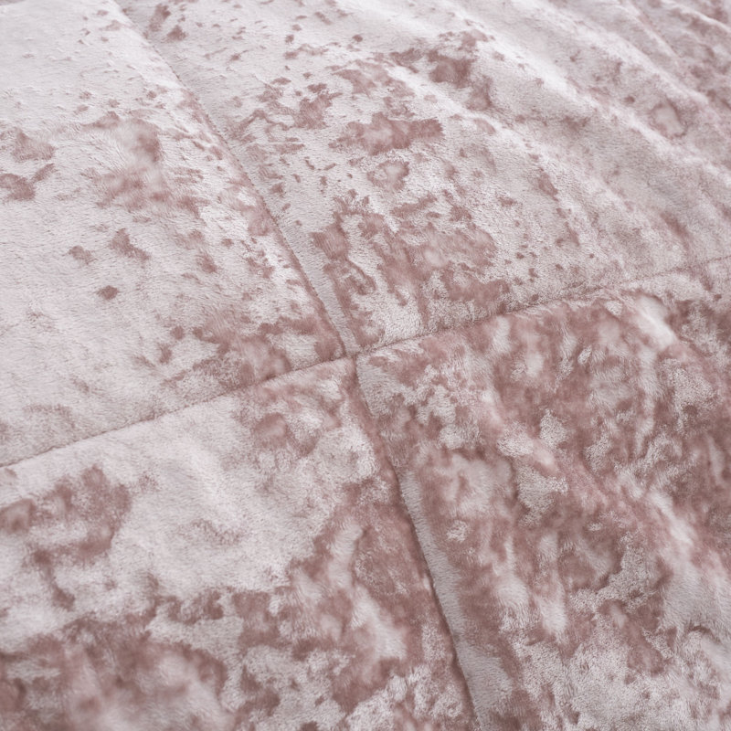 Crushed Velvet Bedspread, Blush