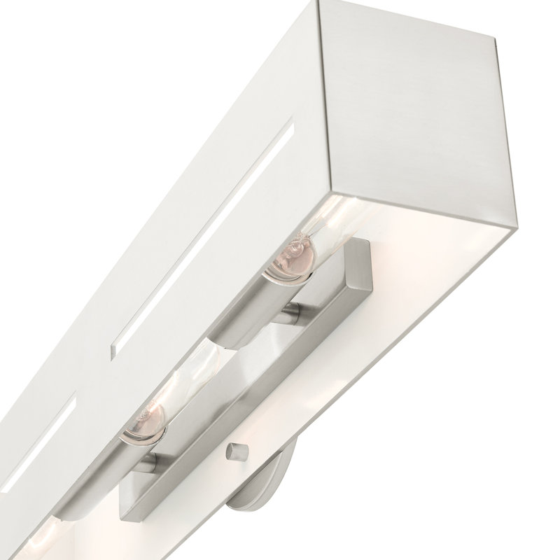 Barre d'éclairage de salle de bain 3 lumières à intensité variable Columbus, Nickel brossé