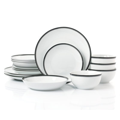 Boroff 16 Piece Porcelain China Dinnerware Set - Service for 4