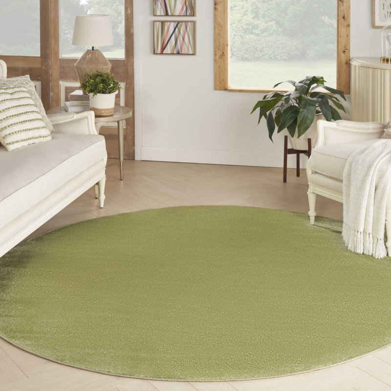 Tapis vert uni intérieur / extérieur Mullican Sandy, Rond 8 pi
