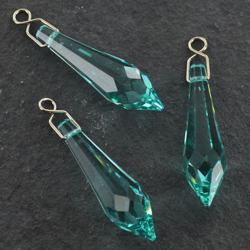 4cm Handmade Geometric Crystal Hanging Figurine Ornament, Green