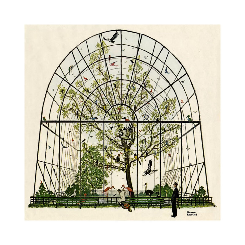 The Aviary by Norman Rockwell - Wrapped Canvas Print, 66.04 cm H x 66.04 cm W x 1.91 cm D