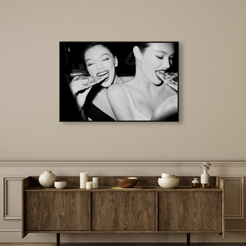 Midnight Mozzarella Print by Oliver Gal, 11"H x 16"W, Black Floater Frame